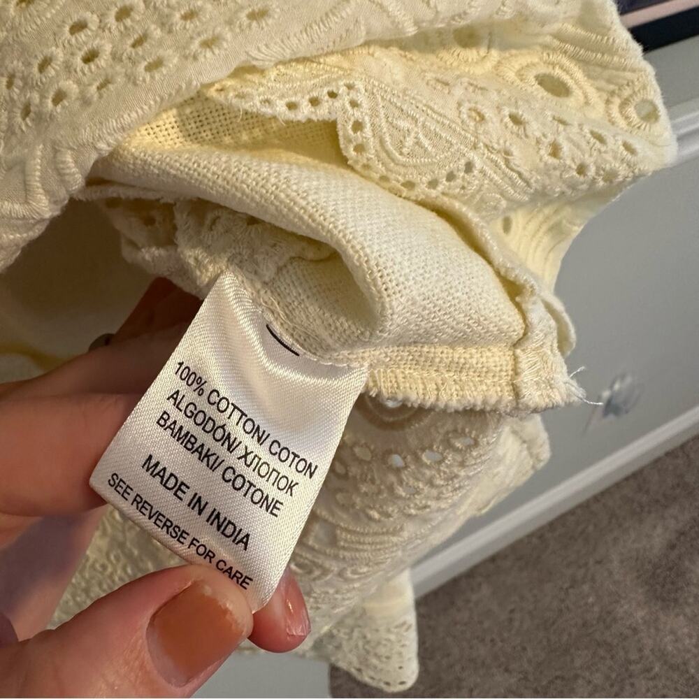 NWT Tuckernuck FLOE Cream Eyelet Cotton Flare Sleeve Pullover Top Small - Picture 15 of 15